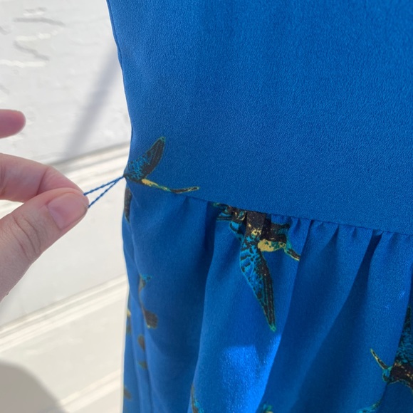 Kensie Blue Dress with Bird Pattern Size XL - Picture 5 of 8